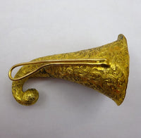 Gilt Bronze Tussie Mussie Posey Posy Holder with Chased Leaves (#J1299)