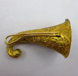 Gilt Bronze Tussie Mussie Posey Posy Holder with Chased Leaves (#J1299)