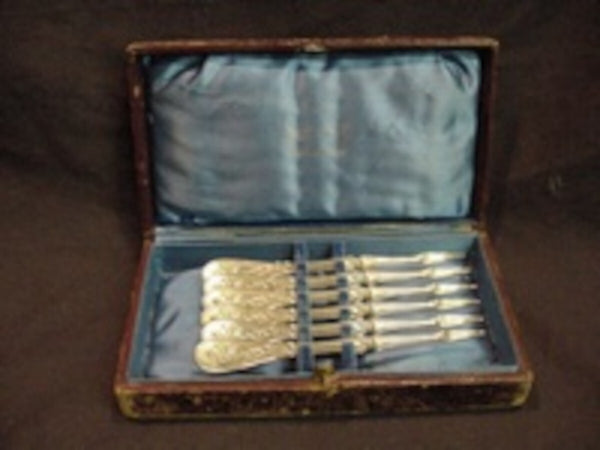 Japanese by Tiffany and Co Sterling Silver Nut Pick Set 6pc in Fitted Box