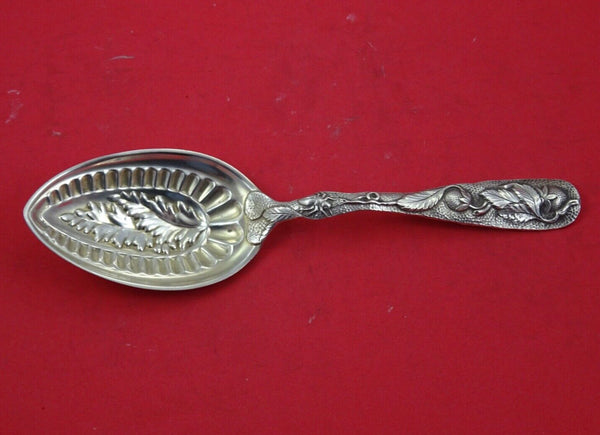 Strawberry  by Various Makers Sterling Silver Berry Spoon by Duhme fancy 9 1/4"