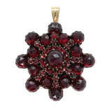 Genuine Natural Bohemian Garnet Pin Pendant Dated 1889-1914 w/ 14k Bail (#J7405)