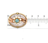 10k Retro Blue Zircon Pin Rose and Yellow Gold (#J5473)