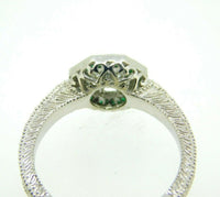 14k White Gold Genuine Natural Diamond Ring with Emerald Halo (#J5058)