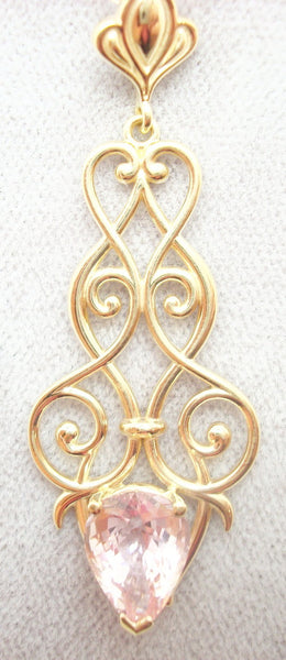 14k Gold Fancy Pendant with 2.16ct Genuine Natural Morganite (#J2763)