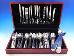 Designer Mixed Stainless Steel Flatware Set #3 Service 62 Pieces Modern Unused