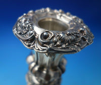 Silverplate Candlestick Floral Motif #5688 9" x 2 1/4" (#5827)