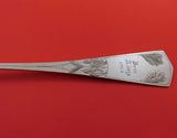 German .800 Silver Soup Ladle Bright-Cut Leaf Design Dated 1908 13" Serving