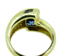 1ct Cushion Cut Genuine Natural Tanzanite Ring with Diamonds (#J830)