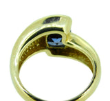 1ct Cushion Cut Genuine Natural Tanzanite Ring with Diamonds (#J830)