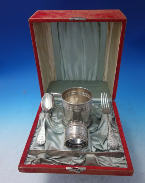 Poppy by Knowles Sterling Silver Child's Set 5pc in Fitted Box Brite-cut (#5760)