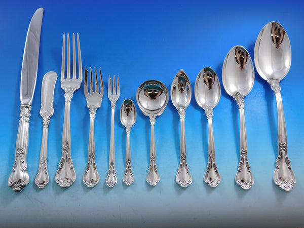 Chantilly by Gorham Sterling Silver Flatware Set for 12 Service 132 Pc Dinner XL