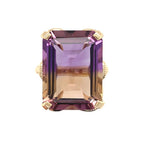 14k Yellow Gold 20 Carat Genuine Natural Ametrine Ring Size 6.5 (#J6337)
