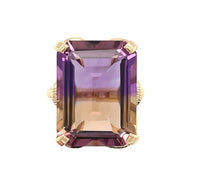 14k Yellow Gold 20 Carat Genuine Natural Ametrine Ring Size 6.5 (#J6337)