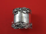 Gorham Sterling Napkin Ring water lilies B209 1 5/8" x 1 7/8" Captain Monogram