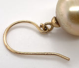 14k Yellow Gold Golden South Sea Pearl Drop Earrings Jewelry (#J6118)