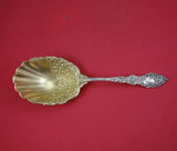 Passaic by Unger Sterling Silver Berry Spoon Gold Washed 9 7/8" Serving