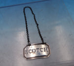 English Sterling Silver Liquor Label "Scotch" 1 3/8" x 3/4" .25 ozt. (#6871)