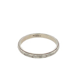 18k White Gold Wedding Band Jewelry with Geometric Design Size 7 (#J5879)
