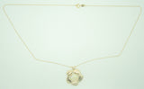 14k Yellow Gold Genuine Natural Opal Leaf Pendant Jewelry (#J2753)