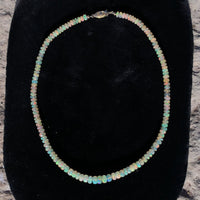 67 Carat Strand Genuine Natural Opal Beads 17" Long 14k Gold Clasp (#J6584)