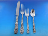Repousse by Kirk Sterling Silver Flatware Set for 12 Service 50 pieces Dinner