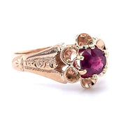 10k Rose Gold Victorian .49ct Genuine Natural Ruby Buttercup Ring (#J5168)