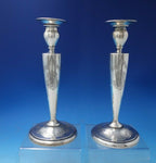 Black Starr and Frost Sterling Silver Candlestick Pair Bright-Cut #108 (#5460)