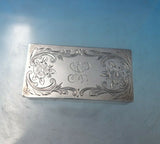 Lutz Sterling Silver Stamp Box Handmade Bright-Cut Flowers c.1910 (#5588)
