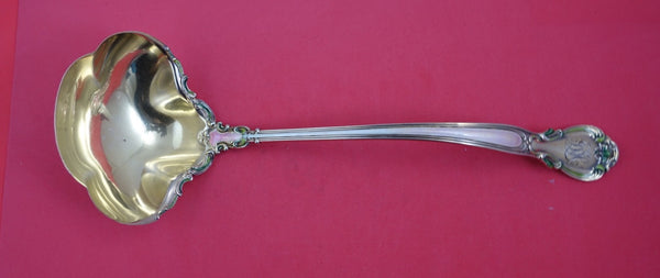 Chantilly by Gorham Sterling Soup Ladle vermeil enameled applied lacing 13 1/4"