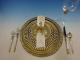 Aegean Weave Gold by Wallace Sterling Silver Flatware Set For 18 Service 72 Pcs