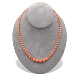 Genuine Natural Coral Bead Necklace w/ 14k Gold Clasp Grad. Beads 18 7/8" #J7577