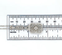 10k Gold Filigree Genuine Natural Rock Crystal Diamond Pendant Orig Chain #J6262