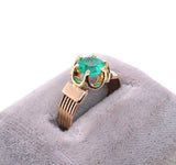 Victorian .80ct Genuine Natural Emerald 14k Rose Gold Ring Jewelry (#J5778)