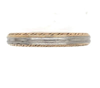 14k White and Yellow Gold Men's Wedding Band Size 13 (#J5979)