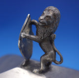 Rogers Silverplate Box 3pc for Sardines w/3D Lion Finial and Sardine Tong #7274