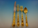Cheryl Gold by Kirk Vermeil Sterling Silver Flatware Set 8 Service 35 Pieces
