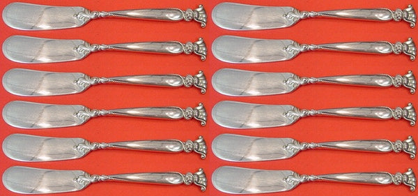 Romance of the Sea by Wallace Sterling Silver Butter Spreader HH Mod Set 12 pcs