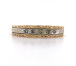 10k Hand Carved Genuine Natural Diamond Wedding Band Ring Size 6.75 (#J5898)