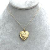 14k Yellow Gold Heart Shaped Locket Pendant Necklace with Chain (#J7611)
