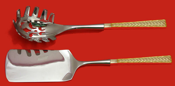 Golden Tradewinds by International Sterling Italian Pasta Set 2pc HHWS Custom