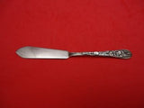 Japanese by Unknown .950 Silver Butter Spreader Flat with Irises Flowers 6"