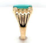 Vintage 14k Gold Men's 2.81 Carat Genuine Natural Turquoise Ring (#J6539)