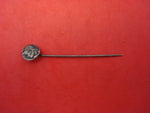 Medallion Sterling Silver Stick Pin with Medallion 2 1/4" Long X 3/8" Diameter