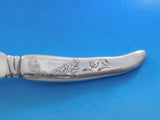 Lap Over Acid Etched by Tiffany Sterling Silver Fish Knife Two Fish Weeds 7 7/8"