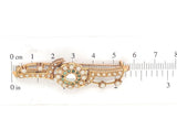 Victorian 12k Gold Mother of Pearl and Seed Pearl Flower Pin Brooch (#J6691)