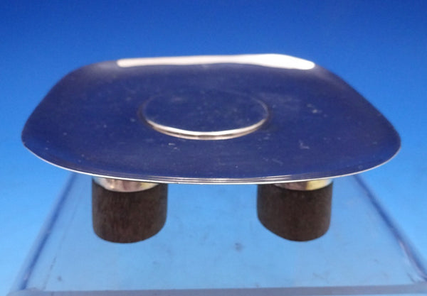 Sanborns Mexican Sterling Silver Dessert Stand Wood Feet 3 1/2" x 1 1/2" (#8579)