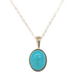 14k Yellow Gold Kingman Genuine Natural Turquoise Pendant 2.07 Carats (#J7257)