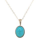 14k Yellow Gold Kingman Genuine Natural Turquoise Pendant 2.07 Carats (#J7257)
