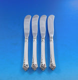 Damask Rose by Oneida Sterling Silver Butter Spreader HH paddle Set 8pcs 6 1/4"