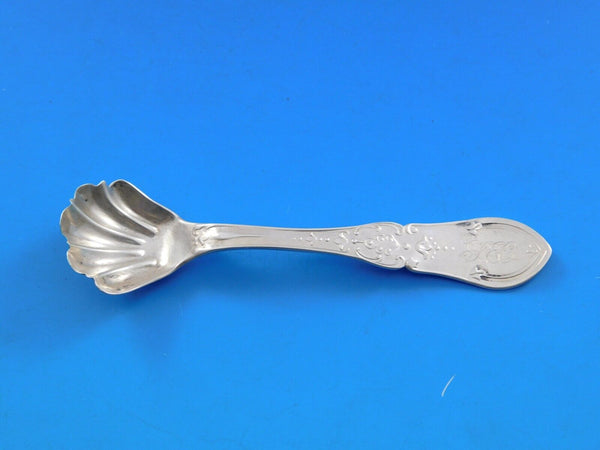 Dew Drop by Shiebler Sterling Silver Master Salt Spoon Shell Bowl 4" Antique